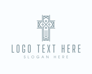 Monochrome - Religion Cross Faith logo design