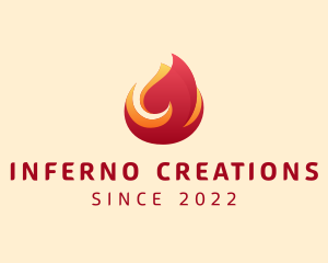 Flame Blazing Heat logo design