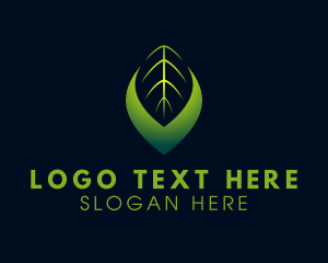 Modern Leaf Letter V Logo