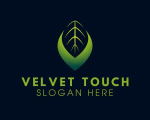 Modern Leaf Letter V logo design