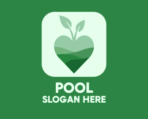 Herb - Organic Apple Heart App logo design
