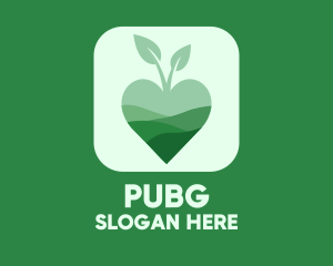 Herbal - Organic Apple Heart App logo design
