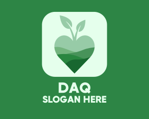 Environmental - Organic Apple Heart App logo design