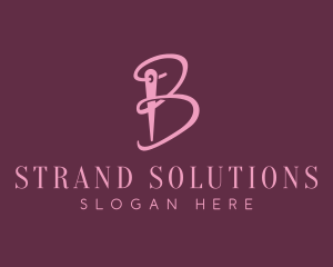 Strand - Sewing Needle Thread Letter B logo design