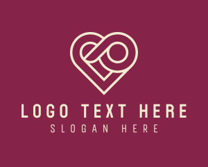Dating - Heart Loop Letter P logo design