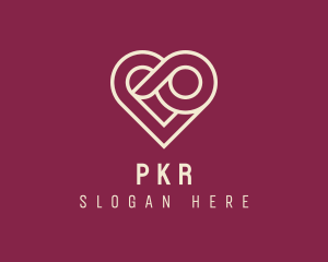 Heart Loop Letter P logo design