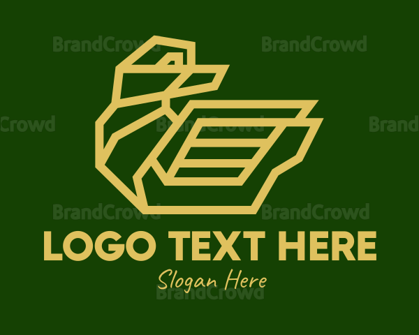 Gold Geometric Duck Logo