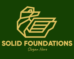 Gold Geometric Duck  Logo