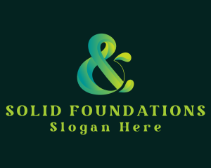 Green Ampersand Calligraphy Logo