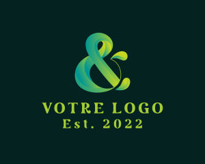 Lettering - Green Ampersand Calligraphy logo design