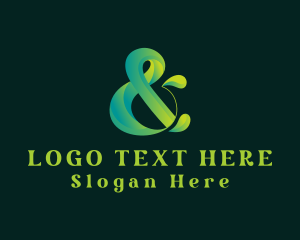 Green Ampersand Calligraphy Logo