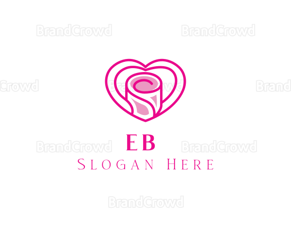 Pink Heart Rose Logo