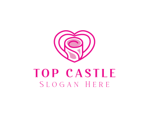 Pink Heart Rose Logo