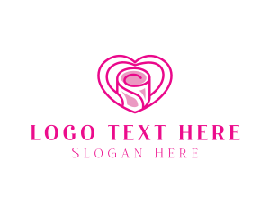 Pink Heart Rose Logo