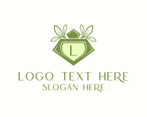 Organic Jewelry Leaf Boutique Logo