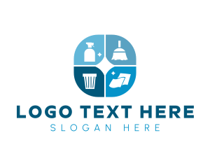 Trash Bin - Sanitary Cleaning Tools logo design