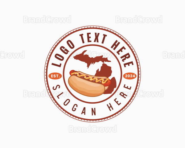 Michigan Hotdog Food Logo