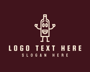 Bartending - Wacky Wine Bottle logo design