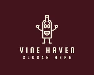 Wacky Wine Bottle logo design