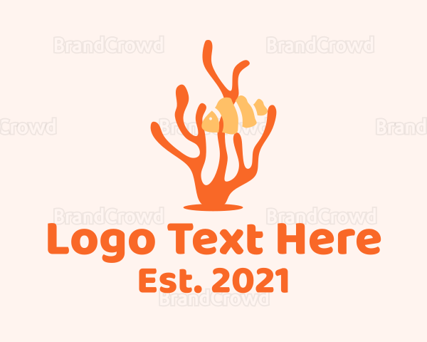 Orange Clownfish Coral Logo