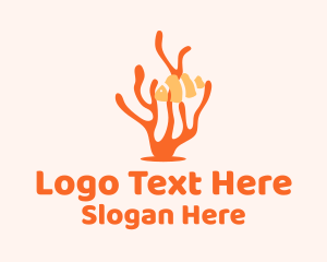 Orange Clownfish Coral Logo