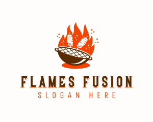 Flame Grill Skewers logo design