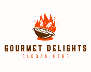 Flame Grill Skewers logo design