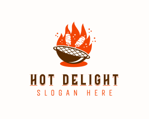 Flame Grill Skewers logo design