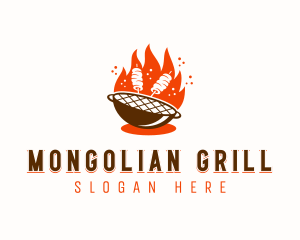 Flame Grill Skewers logo design