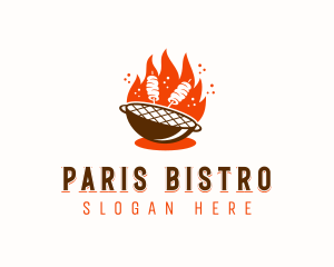 Flame Grill Skewers logo design