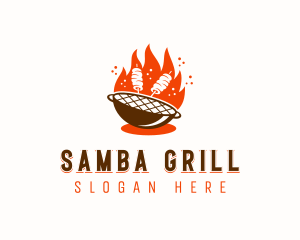 Flame Grill Skewers logo design