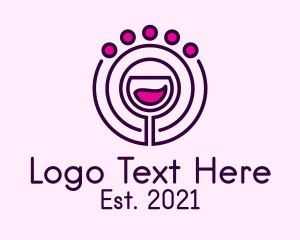 Wine - Circle Orbit Wine Glass logo design