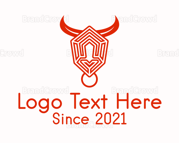 Hexagon Bull Maze Logo