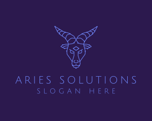 Aries - Astrology Goat Face logo design