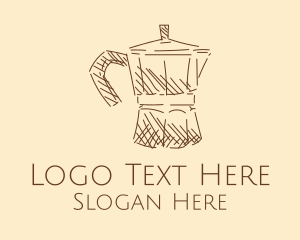 Handdrawn - Vintage Coffee Percolator logo design