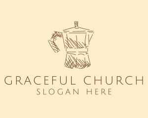 Handdrawn - Coffee Espresso Percolator logo design