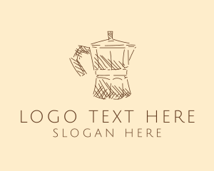 Hand Brew - Coffee Espresso Percolator logo design