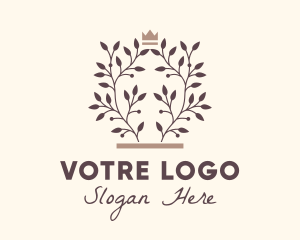 Nature Plant Crown logo design