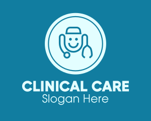 Blue Smiley Healthcare Professional logo design