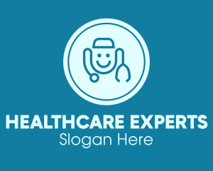 Blue Smiley Healthcare Professional logo design