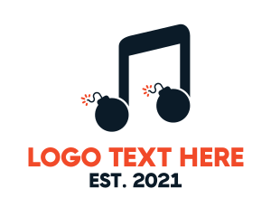 Tagline - Music Note Bomb logo design