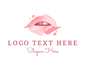 Woman - Erotic Paint Lips logo design