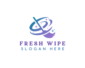 Wipe - Mop Maid Cleaning logo design