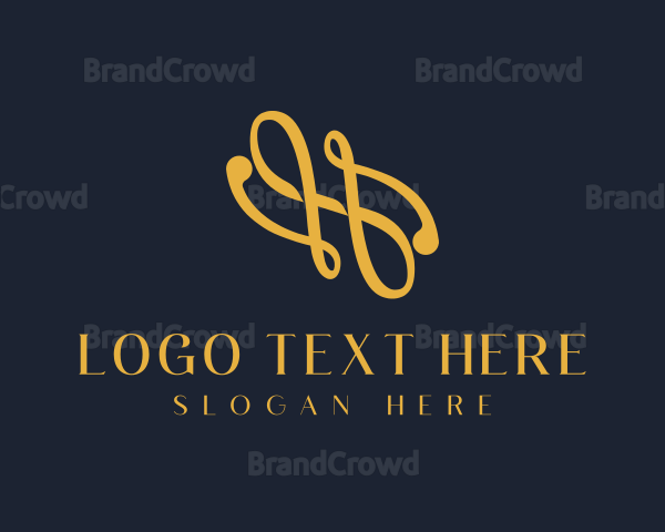 Cursive Fancy Letter H Logo