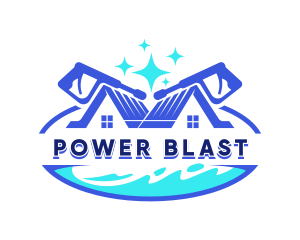 Power Wash Cleaning Maintenance logo design