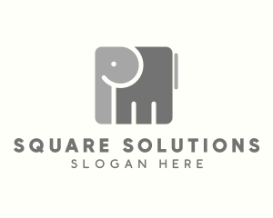 Wildlife Cube Elephant logo design