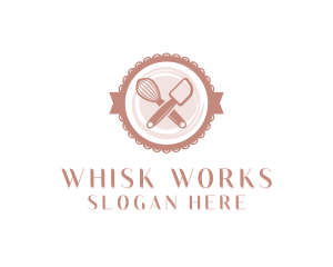 Whisk - Baking Whisk Spatula logo design