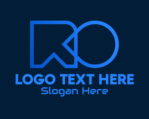 Twitch Streamer - Blue Gaming Letter RO logo design