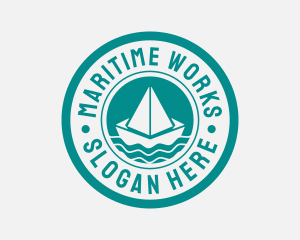 Paper Sailboat Badge logo design