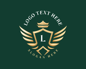 Luxury - Shield Wing Crown logo design